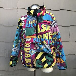 Reason Brand Anorak lightweight pullover Hooded 90s All‎ Over Print jacket S